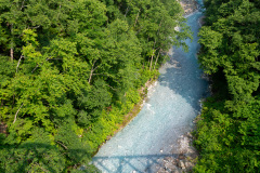 Biei, Shirahige Waterfall, Shirogane bridge (Blue river bridge), 白金橋 (ブルーリバー橋)